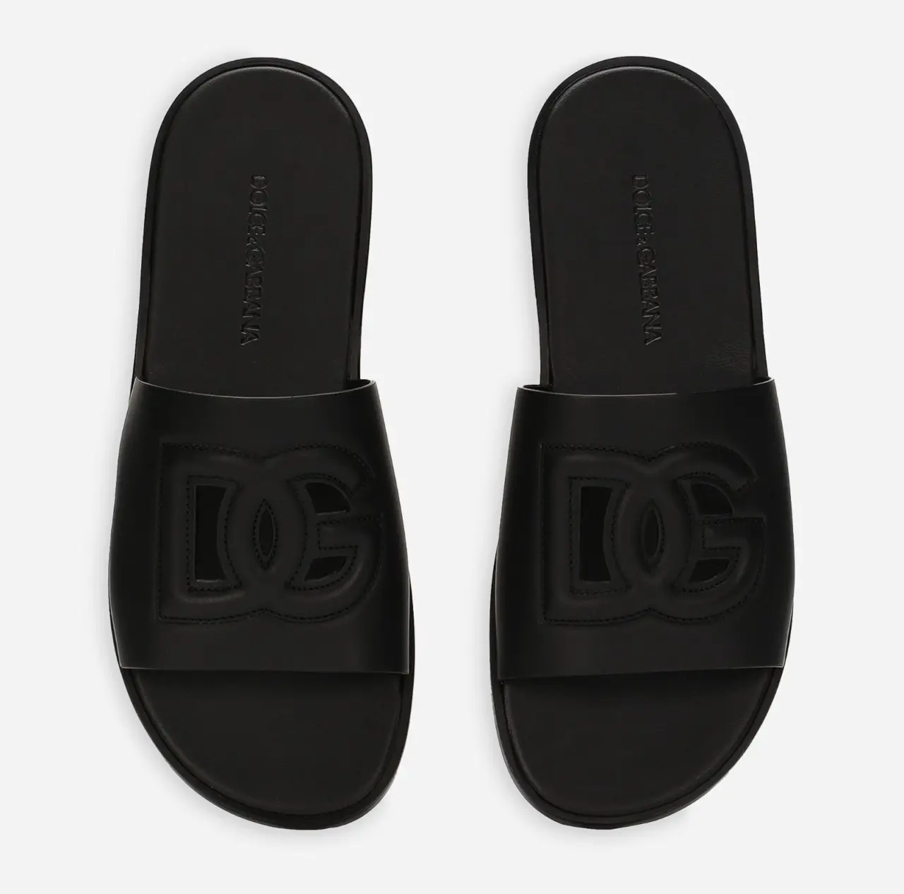 Alternative view of Dép Dolce & Gabbana Calfskin Slide 'Black' A80397AO60280999