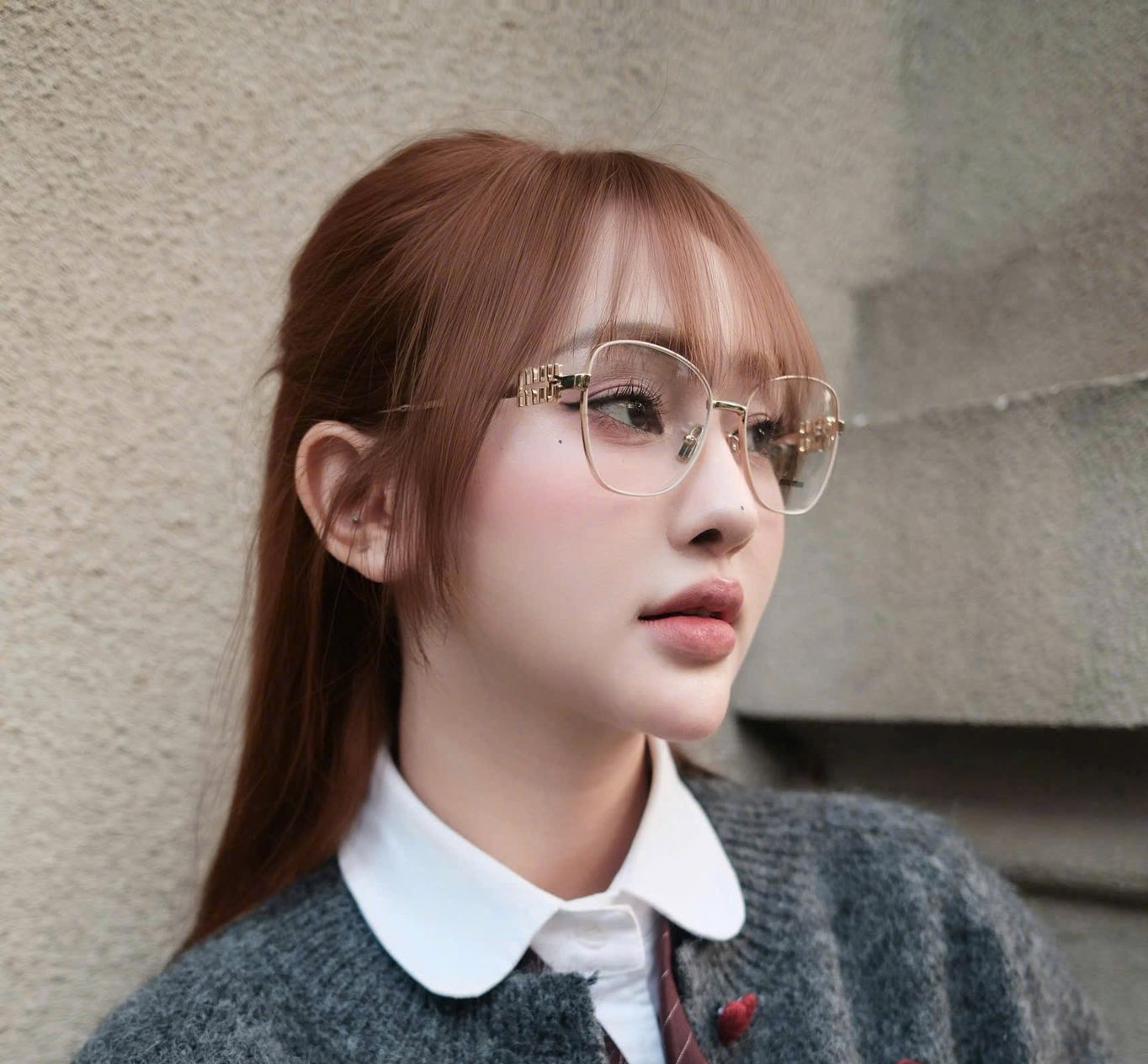 Alternative view of Kính Miu Miu Butterfly Gold Geometric Eyeglasses 'Gold' VMU-50XV-0579