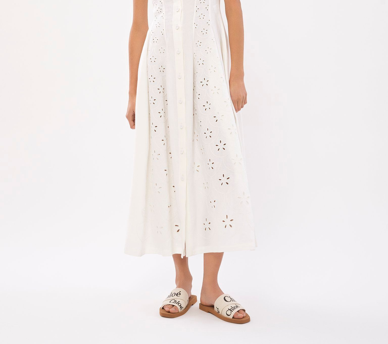 Dép Chloe Woody Mule 'White' CHC22U188Z3101 - Ảnh 4