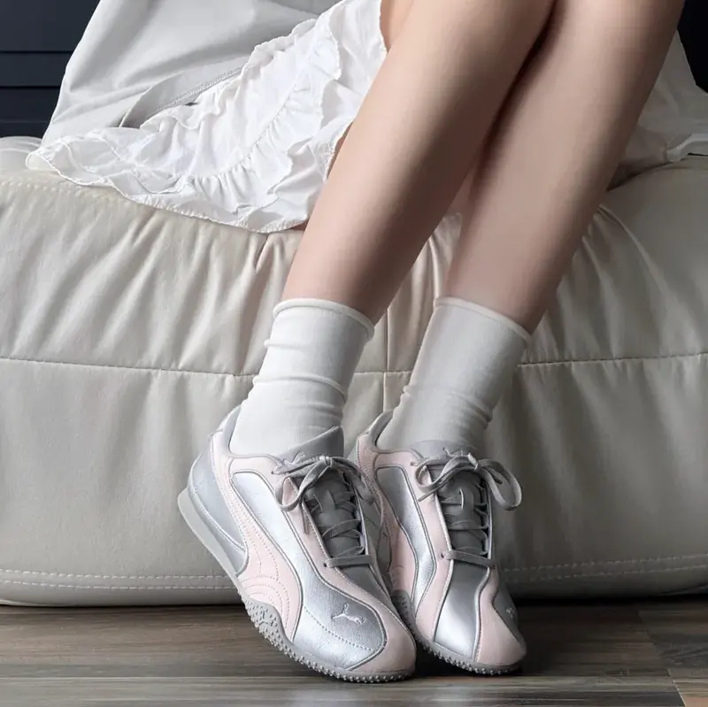 Alternative view of Giày Puma Bella V2 Leather 'Silver & Pink' 404043-03