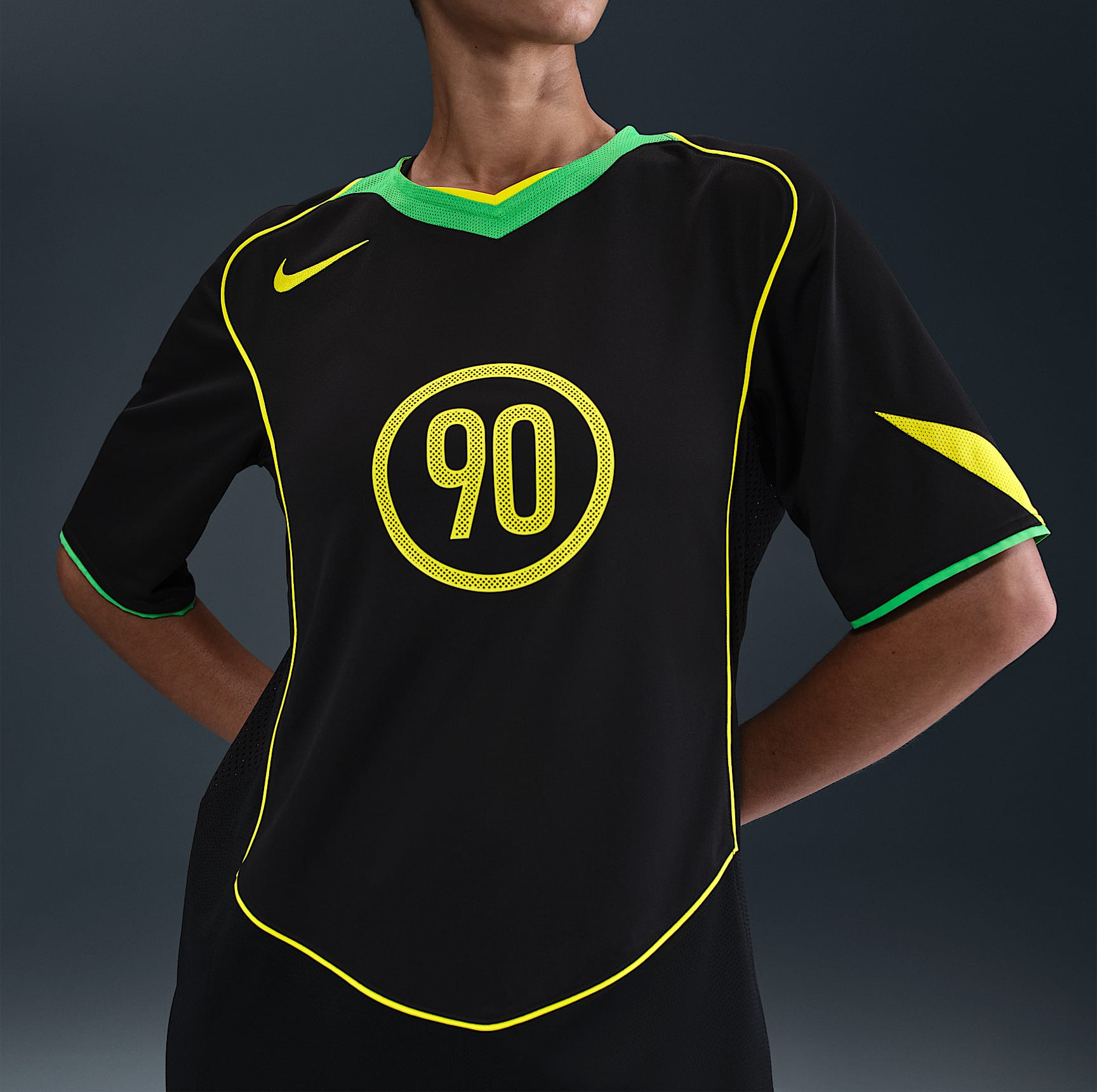 Alternative view of Áo Nike Total 90 Dri-FIT 'Black Green Spark' IB4208-010