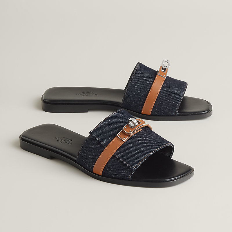 Alternative view of Dép Hermes Giulia Sandal 'Bleu Brut' H251030Z-48370