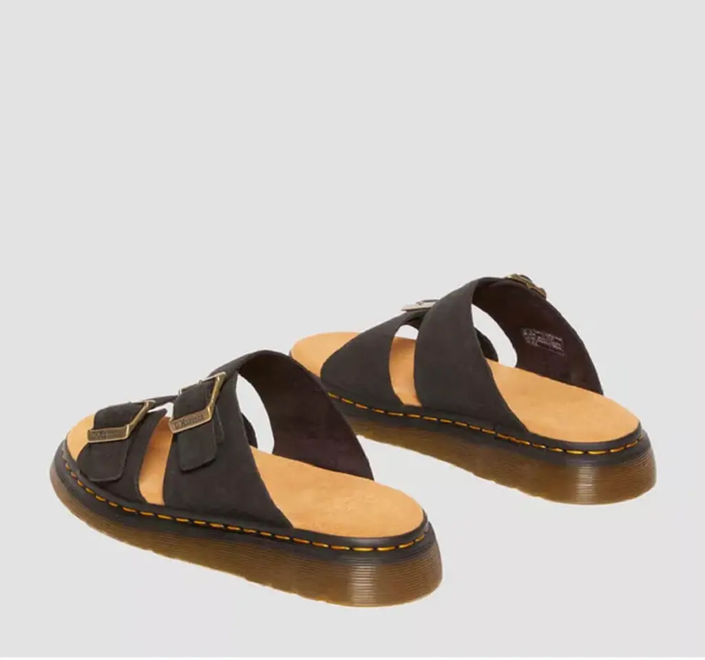 Alternative view of Dép Dr. Martens Josef Suede Slide 'Black E.H.' 41082001