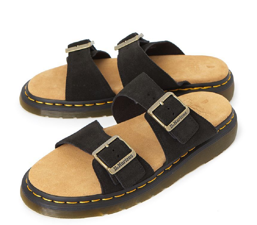 Dép Dr. Martens Josef Suede Slide 'Black E.H.' 41082001 - Ảnh 3