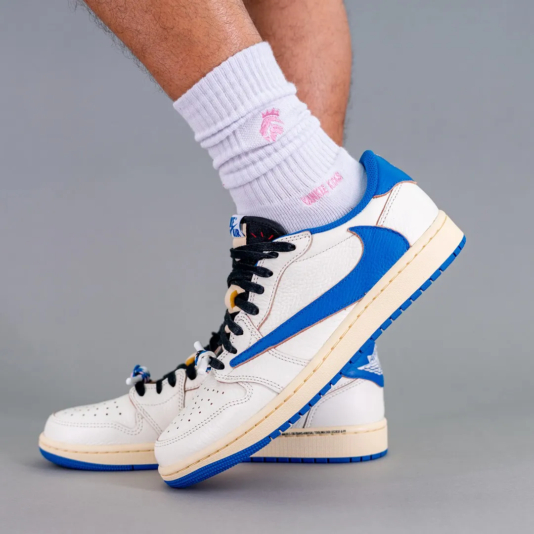 Giày Nike Air Jordan 1 Retro Low OG SP x Travis Scott 'Sail Military Blue' DM7866-104 - Ảnh 3