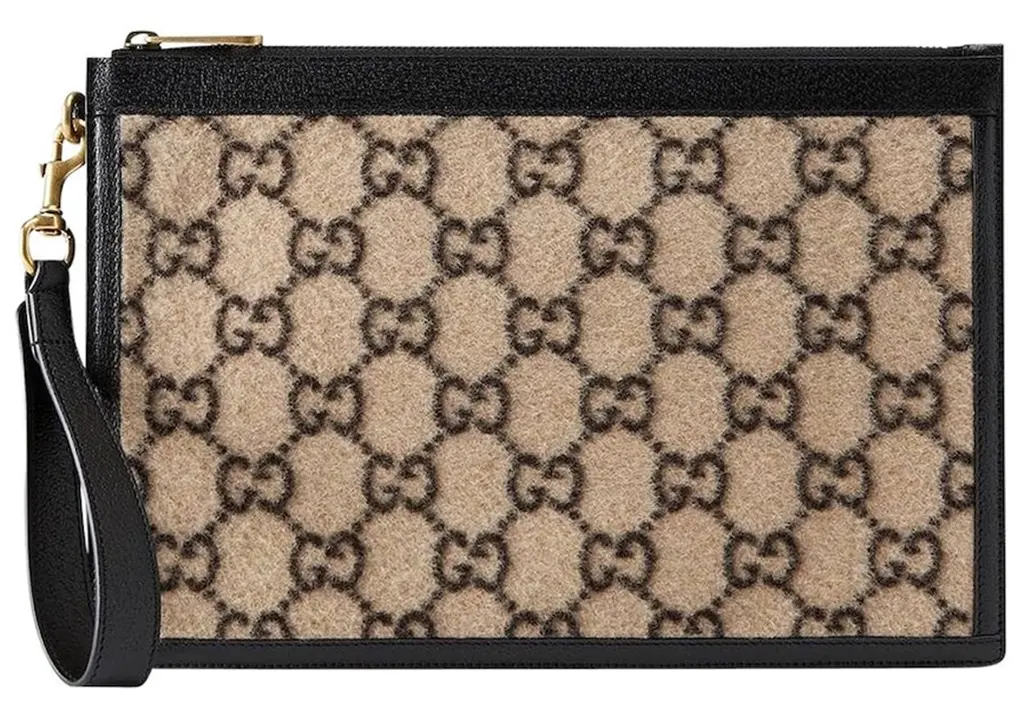 Túi Gucci GG Supreme Wool Pouch 'Beige' 597627-G38ET-9769