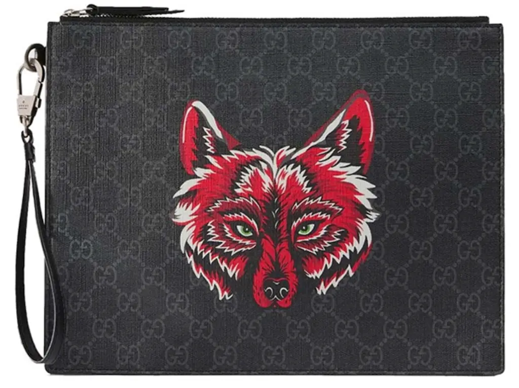 Túi Gucci Bestiary Pouch With Wolf 'Black' 547084-914AN-9789