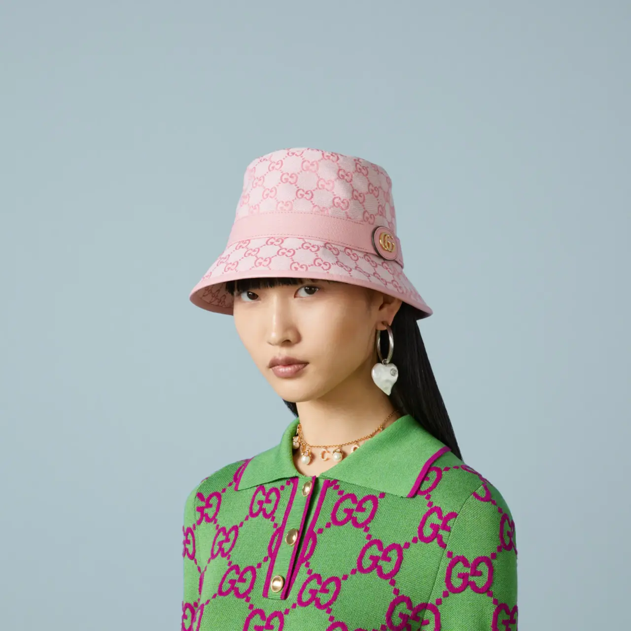 Alternative view of Mũ Gucci Canvas Bucket Hat 'Pink' 748476-4HG62-5872