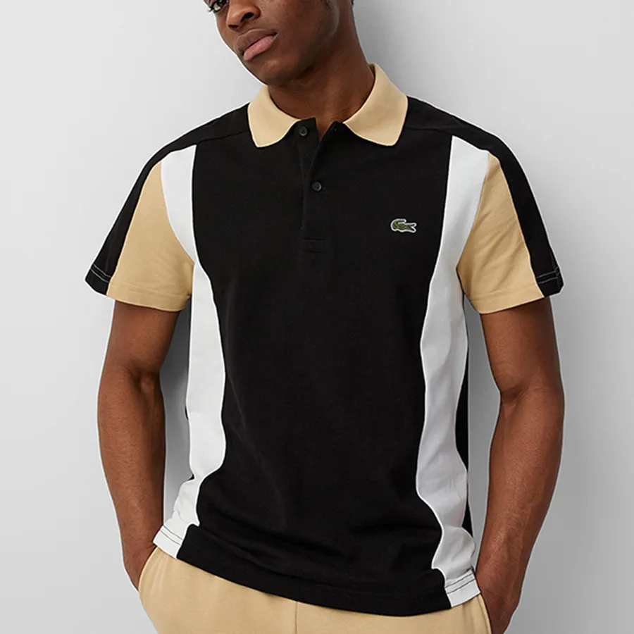 Alternative view of Áo Lacoste Piqué Colorblock 'Black Begie' PH1302-51 IKH