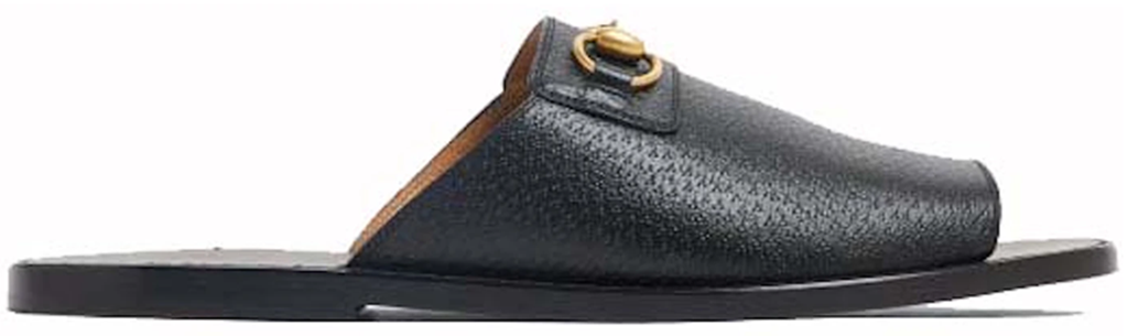 Dép Gucci Horsebit Leather Flat Slides 'Black' 723624-18A00-1000