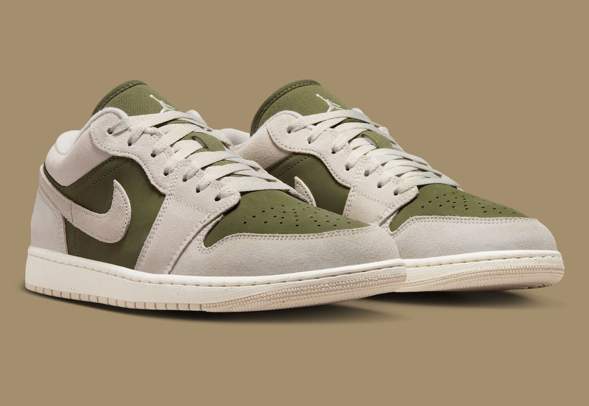 Giày Nike Air Jordan 1 Low SE 'Medium Olive Sail' HV4089-201 - Ảnh 5