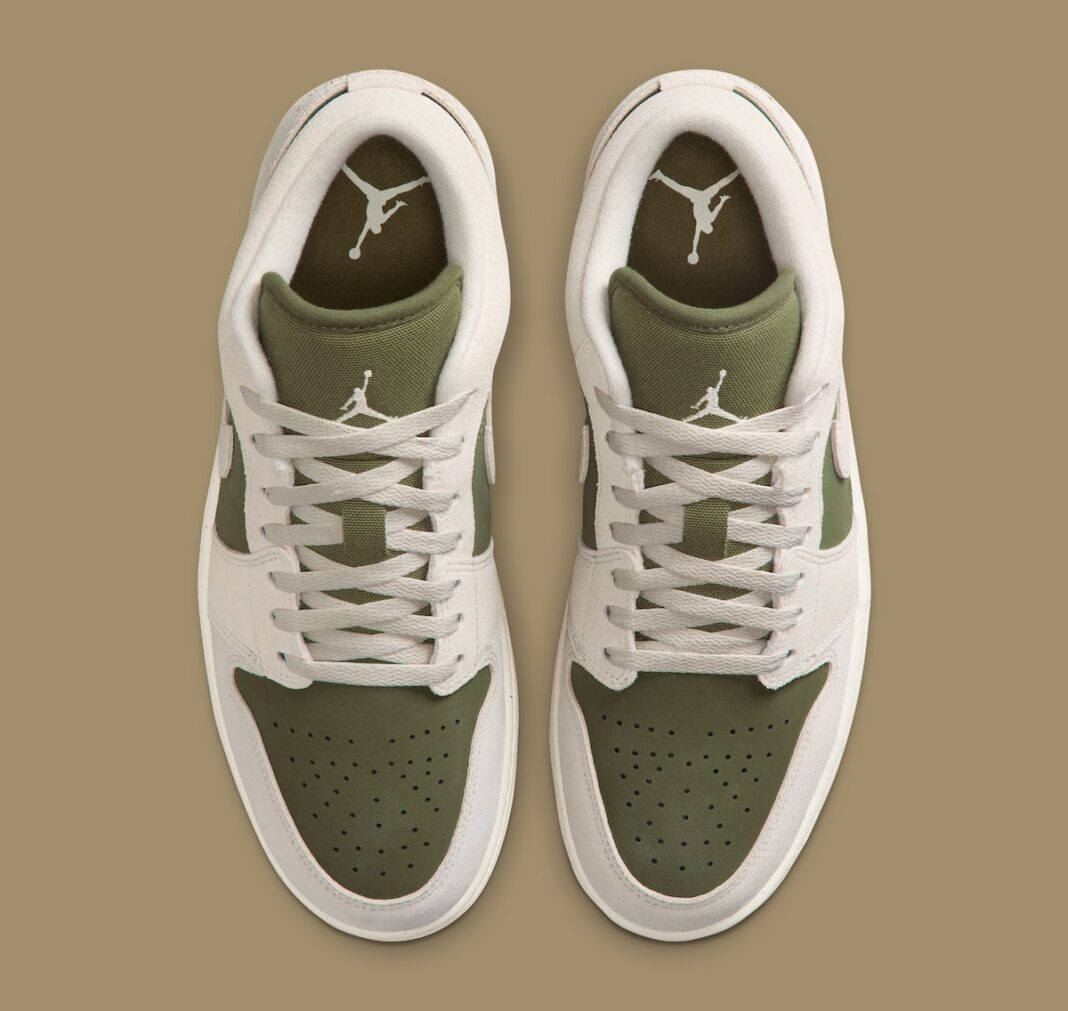 Giày Nike Air Jordan 1 Low SE 'Medium Olive Sail' HV4089-201 - Ảnh 4