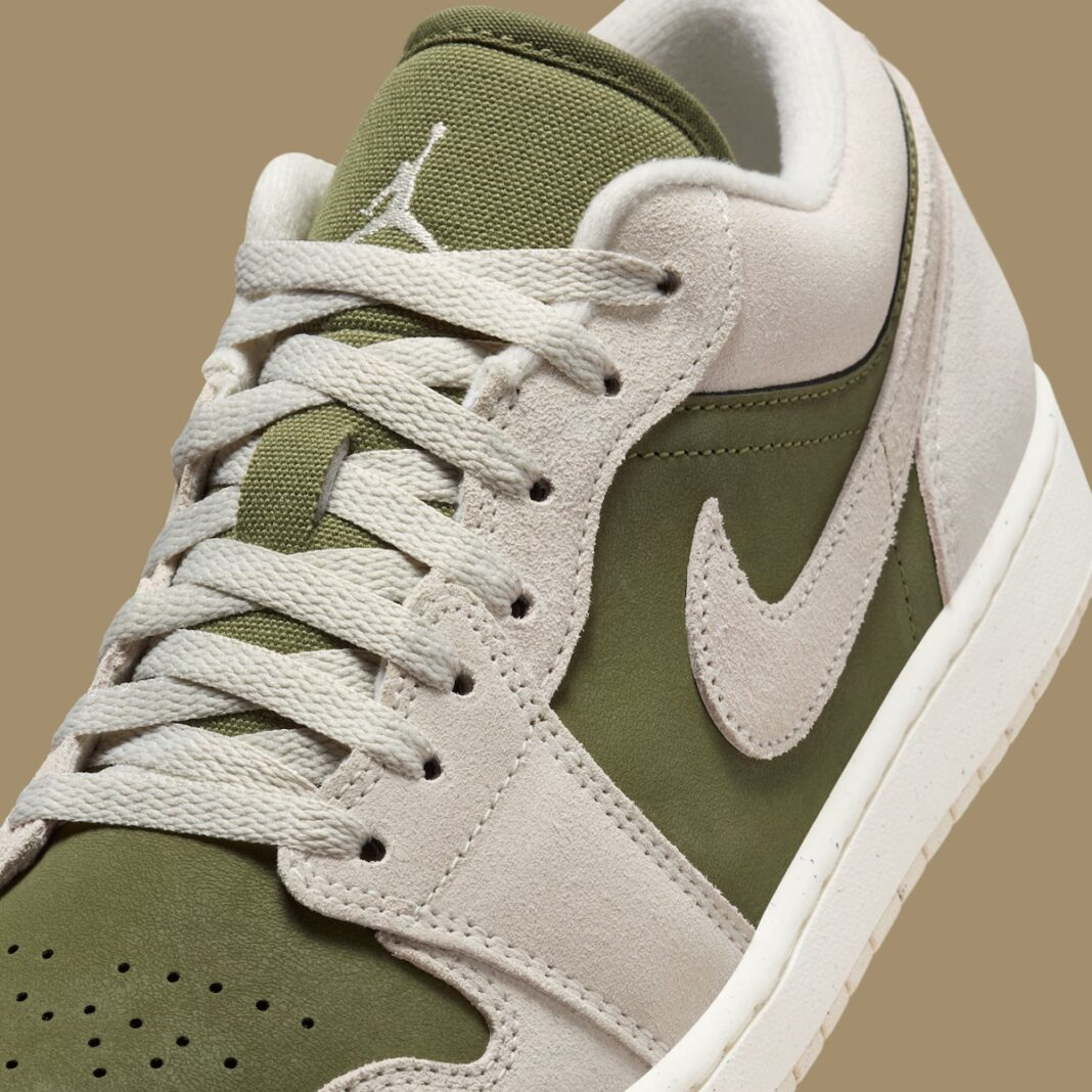 Giày Nike Air Jordan 1 Low SE 'Medium Olive Sail' HV4089-201 - Ảnh 2