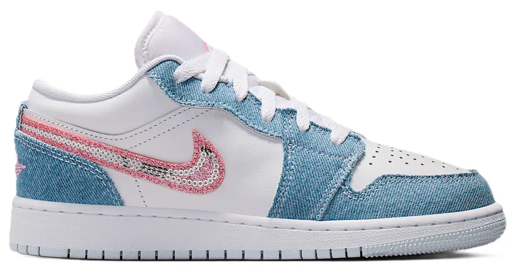 Giày Nike Air Jordan 1 Low SE GS 'Denim Sequin' HQ2001-400