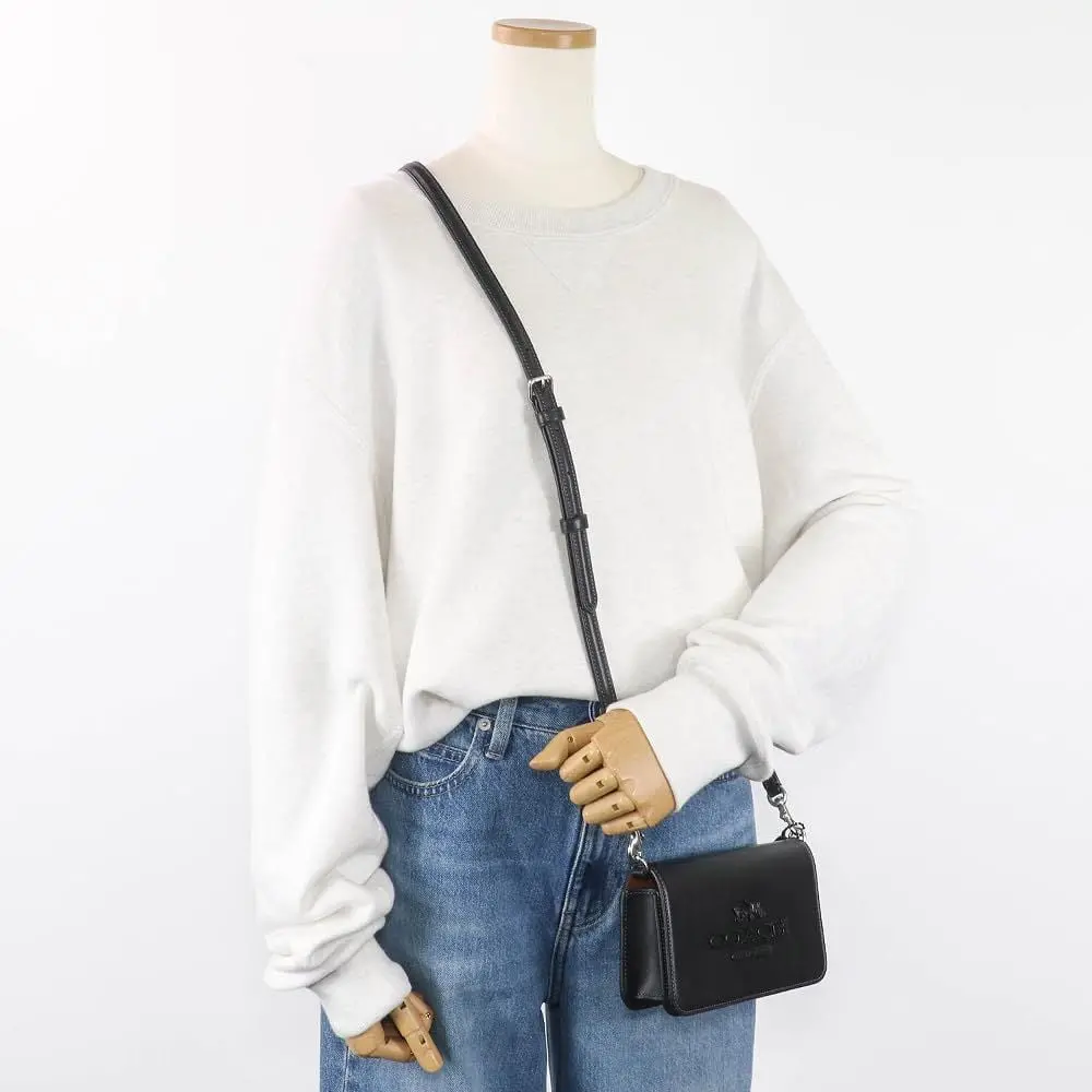 Alternative view of Túi Coach Cow Leather Shoulder 'Black' CT778-SVBK