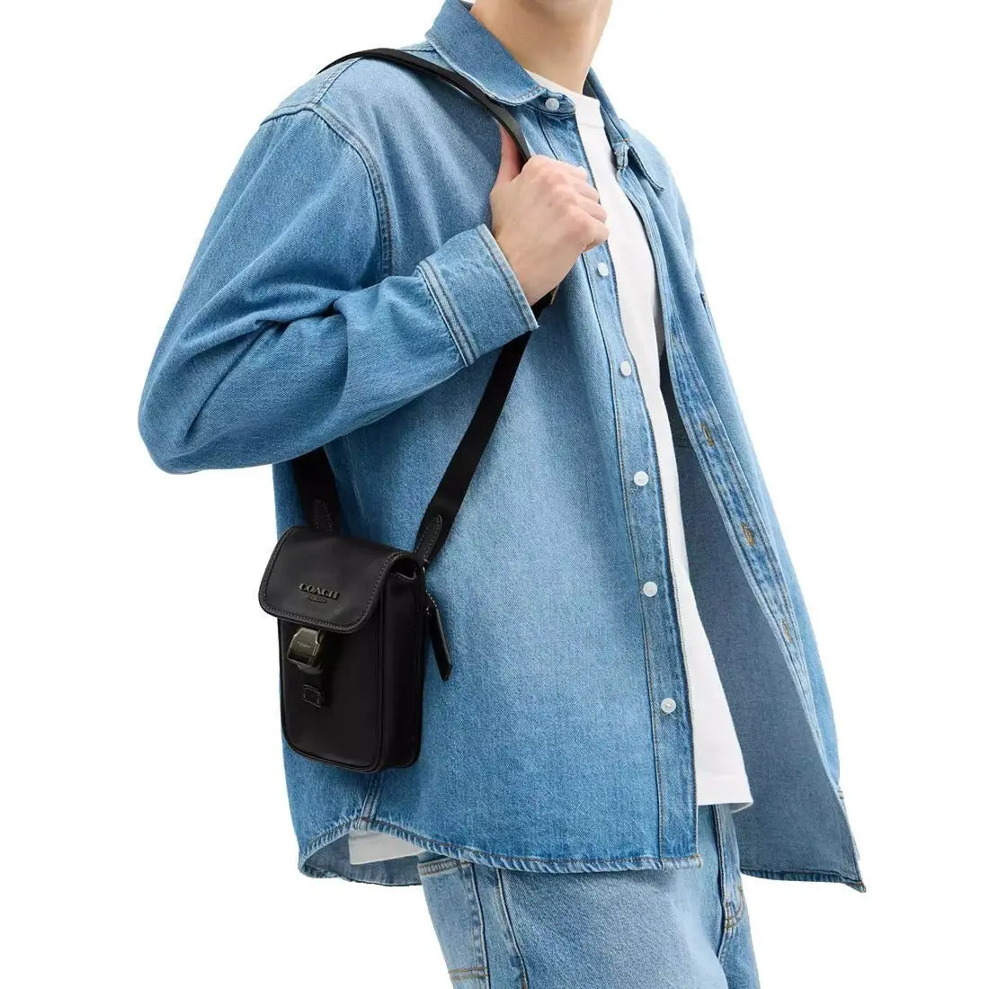 Alternative view of Túi Coach Racer Phone Crossbody Bag 'Black' CT886-QBBK