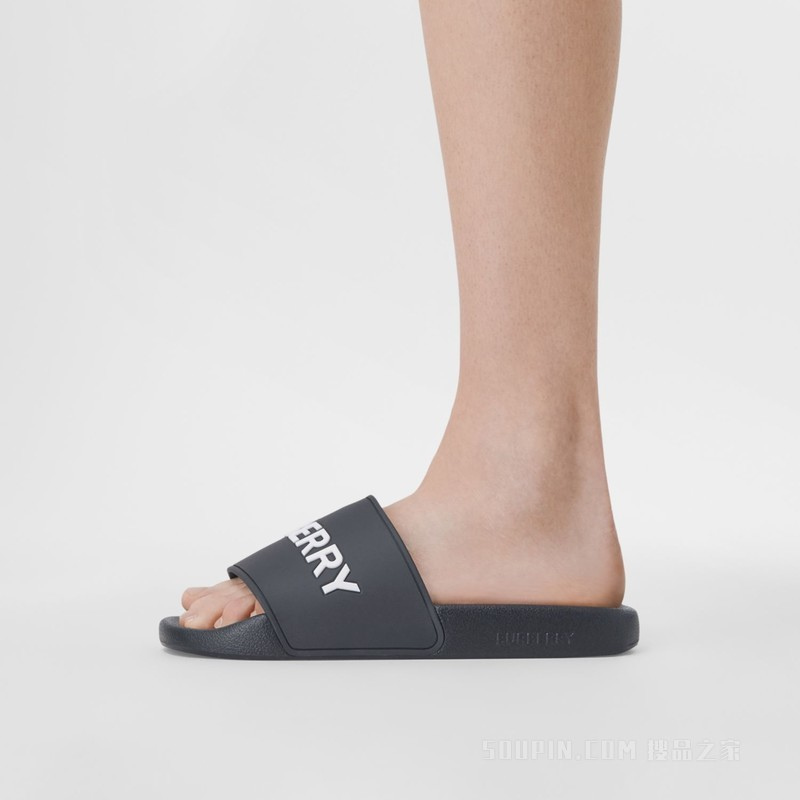 Alternative view of Dép Burberry Logo Slides Optic 'Black White' 80535011