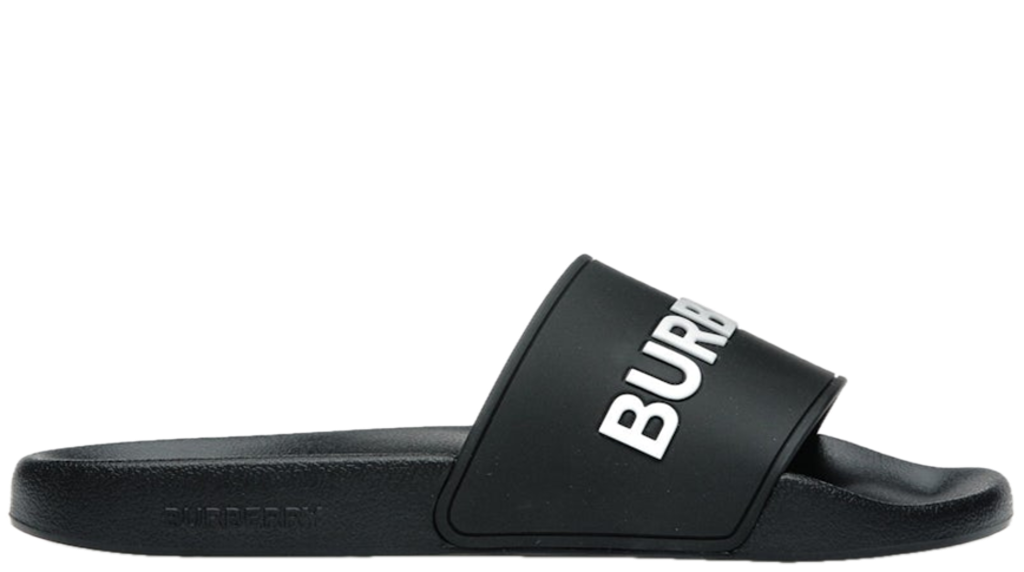 Dép Burberry Logo Slides Optic 'Black White' 80535011