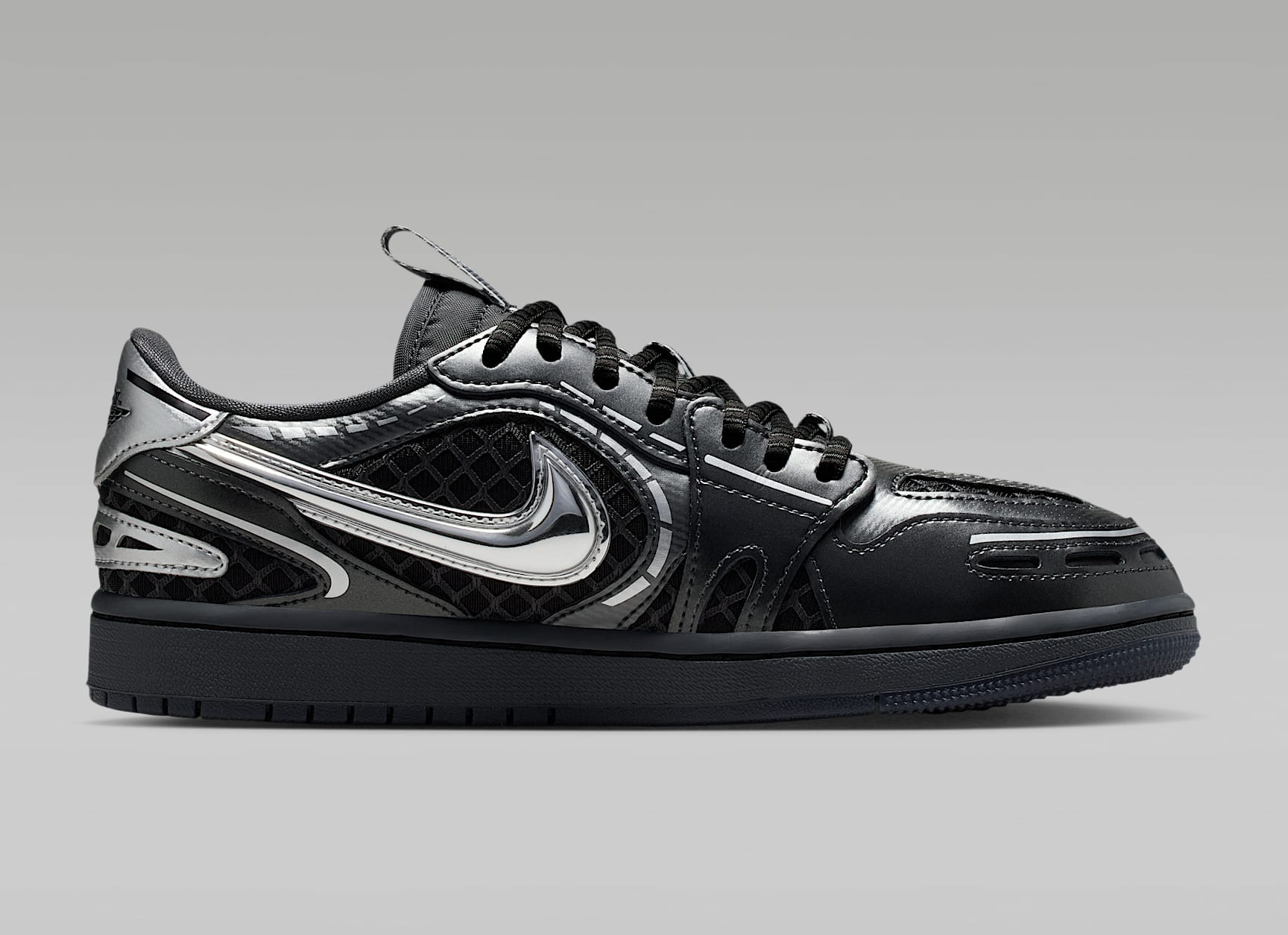 Alternative view of Giày Nike Air Jordan 1 Low 'Black Metallic Silver' HQ2186-001