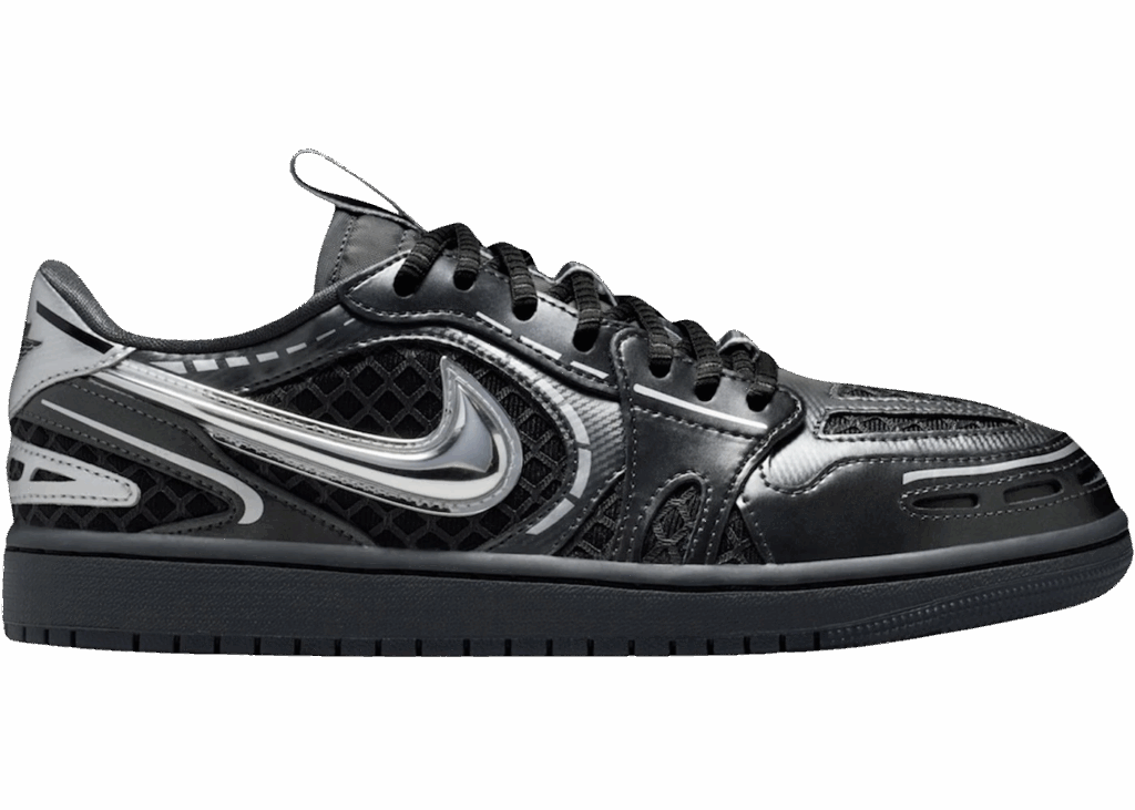 Giày Nike Air Jordan 1 Low 'Black Metallic Silver' HQ2186-001
