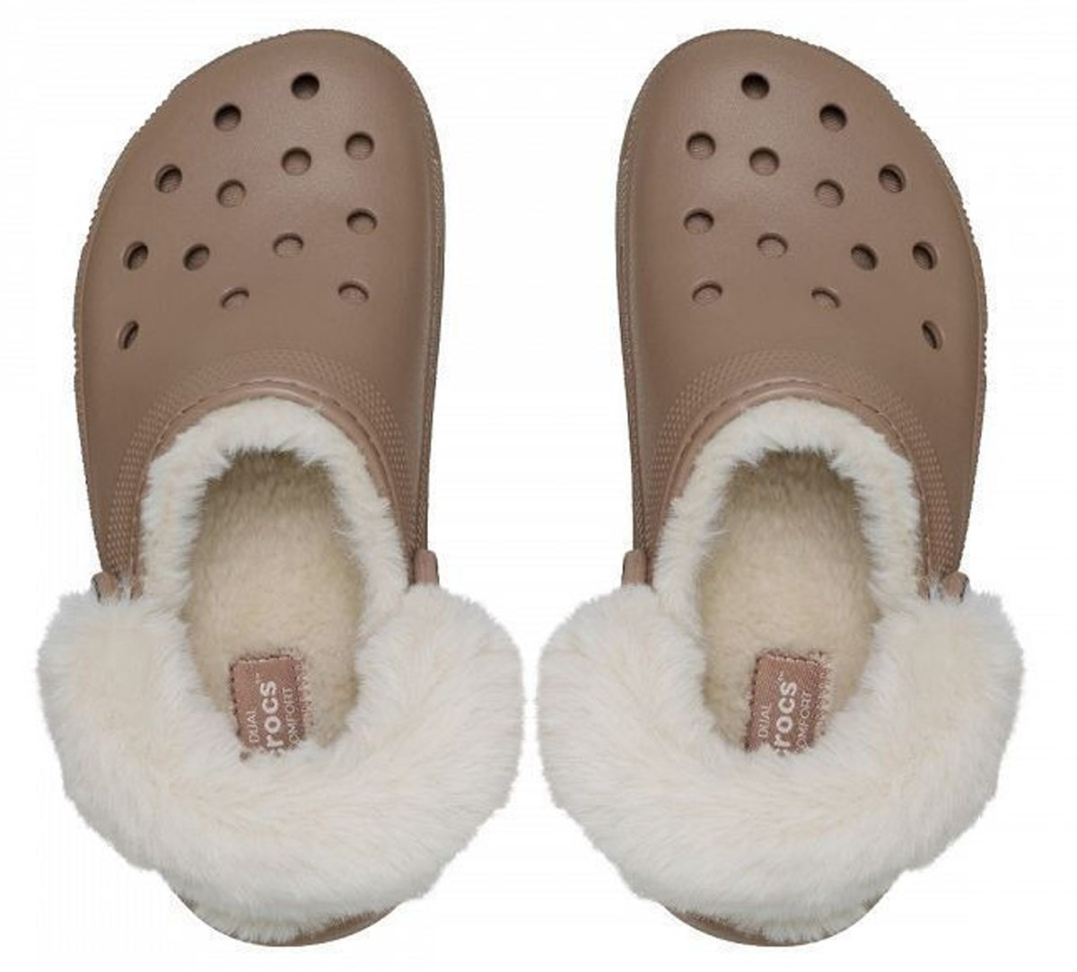 Alternative view of Dép Crocs Classic Platform Fuzz Lined Clog 'Latte' 212854-2Q9