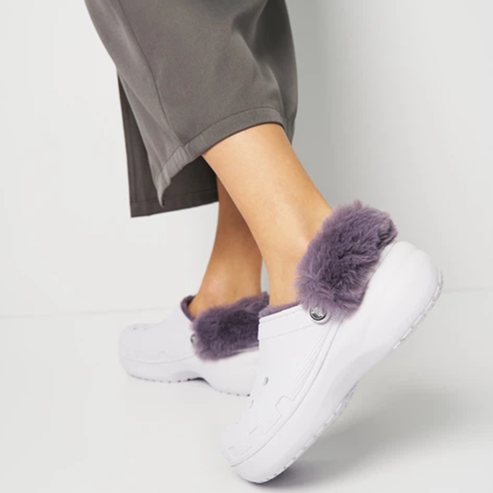 Alternative view of Dép Crocs Classic Platform Fuzz Lined 'Frosted Grape' 212854-5BO