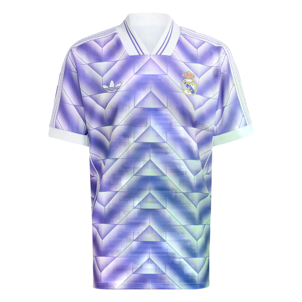 Alternative view of Áo Adidas Real Madrid Lifestyler Jersey 'Purple White' JN3055