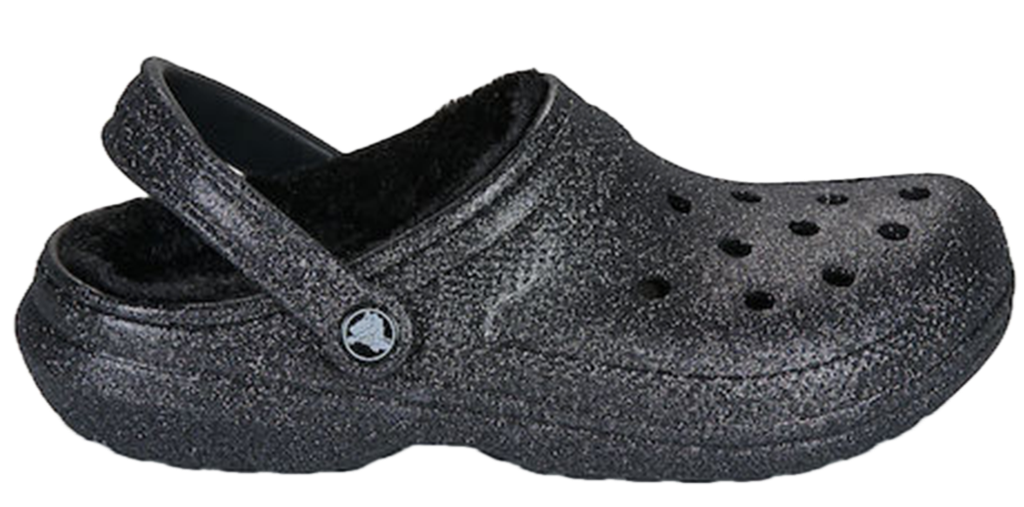 Dép Crocs Sabots Classic Fuzz Lined Glitter ‘Black’ 211928-001