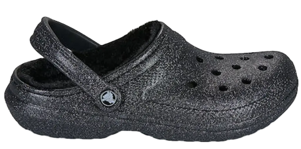 Dép Crocs Sabots Classic Fuzz Lined Glitter ‘Black’ 211928-001