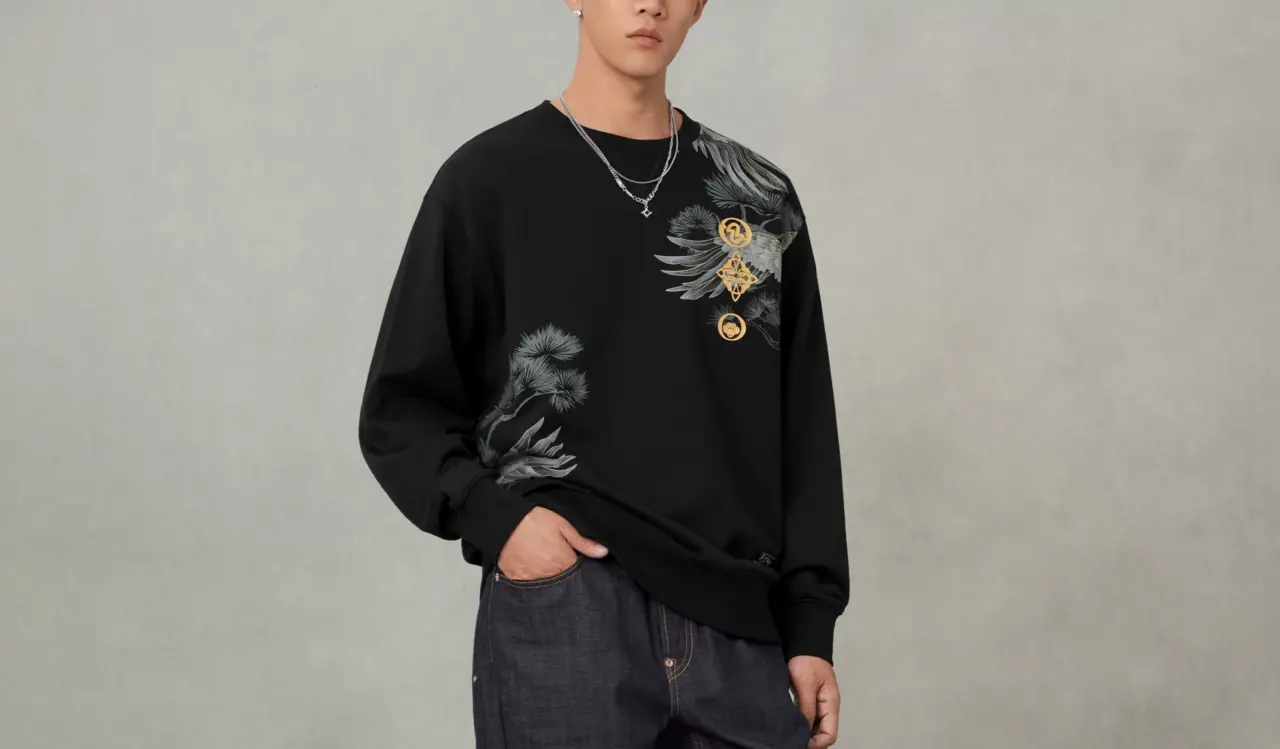 Alternative view of Áo Evisu Grateful Crane 'Black' 2EAHTM5SW1139RXCT