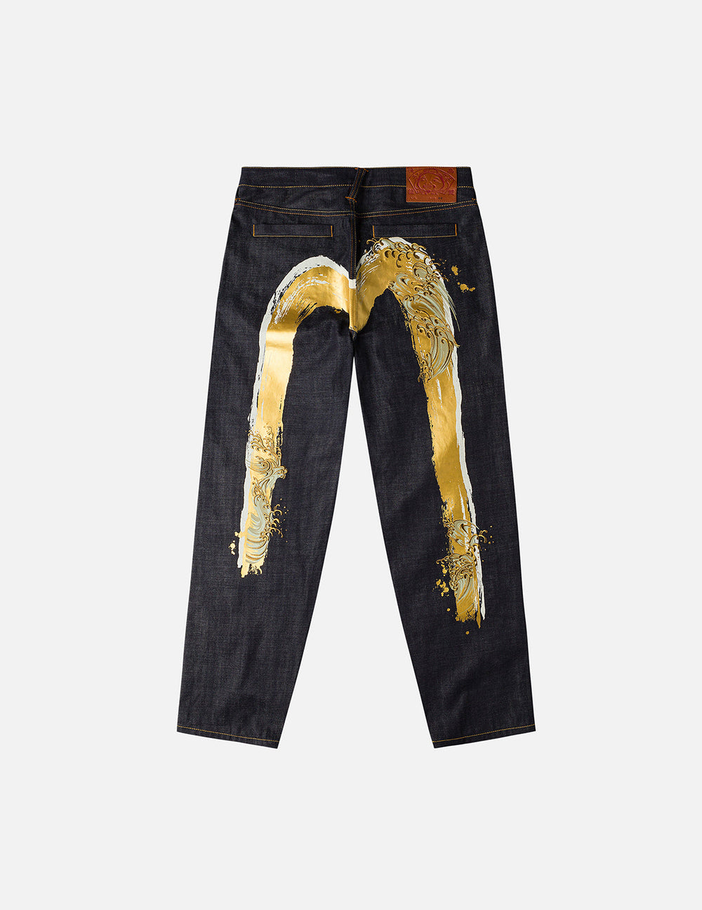 Alternative view of Quần Evisu Handbrush Daicock Print with Wave Embroidery Jeans ‘Indigo’ 2EAHTM5JE106730DN