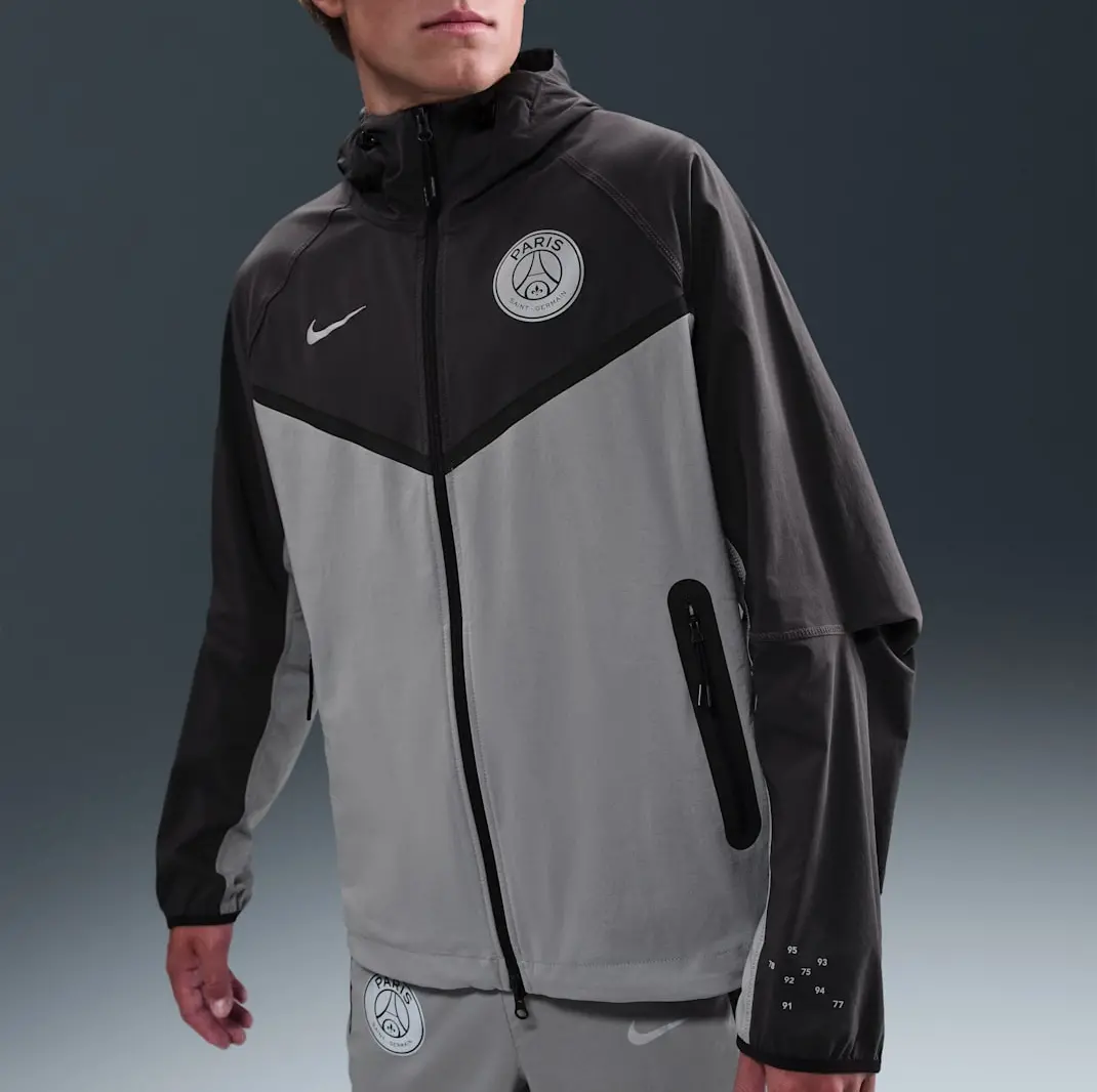 Alternative view of Áo Nike Paris Saint-Germain Tech Windrunner Woven Jacket 'Particle Grey' HQ4981-060