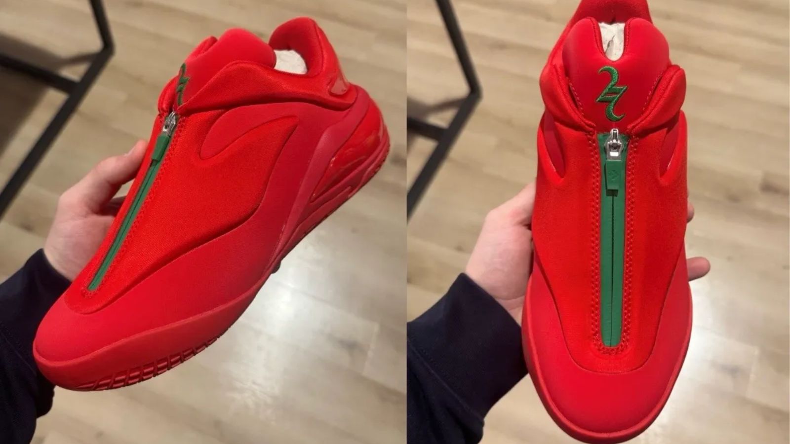 Hinh anh 2: Converse Shai 001 Winter Red voi mau do va xanh la, thiet ke le hoi