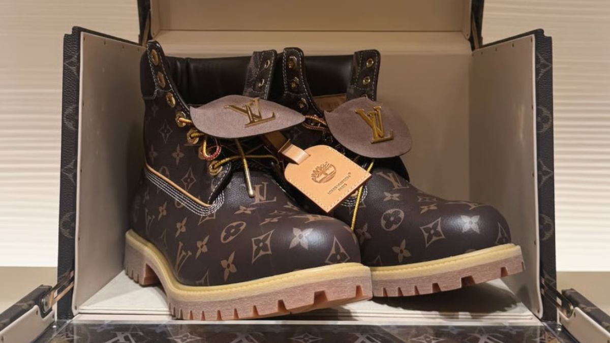Doi boots Louis Vuitton x Timberland phien ban gioi han 50 doi do Pharrell Williams thiet ke