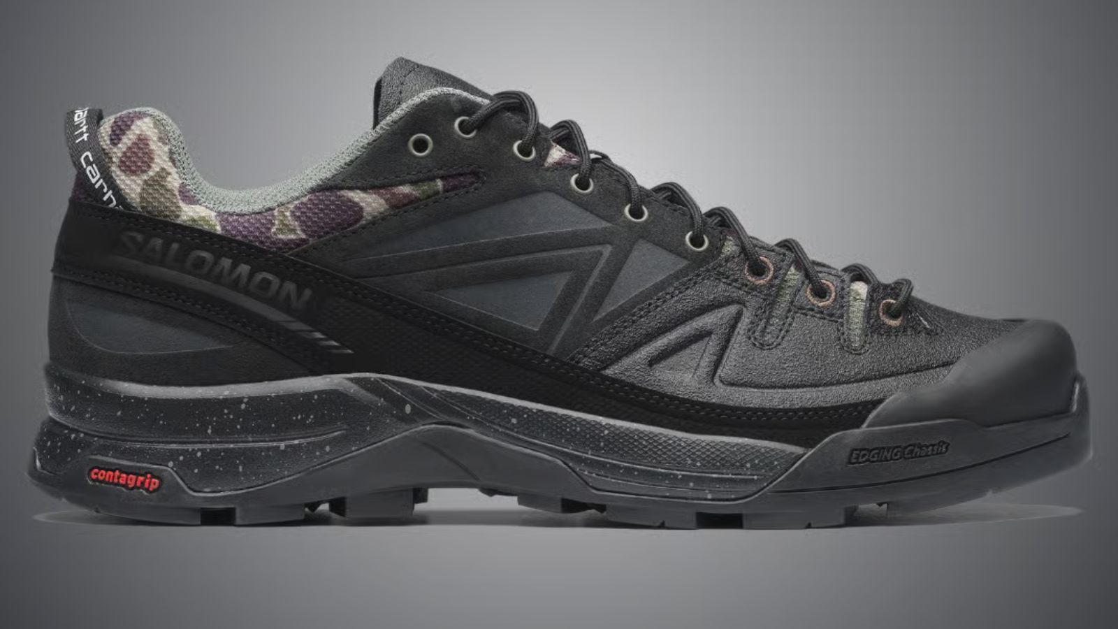 Hinh anh 4: Doi giay Carhartt WIP x Salomon X-ALP voi hoa tiet camo va chat lieu da lon