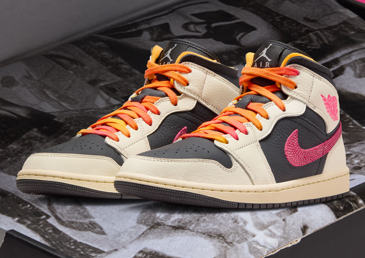Alternative view of Giày Nike Air Jordan 1 Mid SE Edge Flight Club 'Racer Pink' IB7007-107