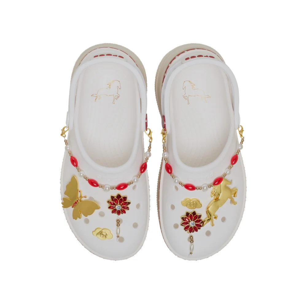 Alternative view of Dép Crocs Classic Stacked Crimson Gallop 'Chalk' 213113-0PZ