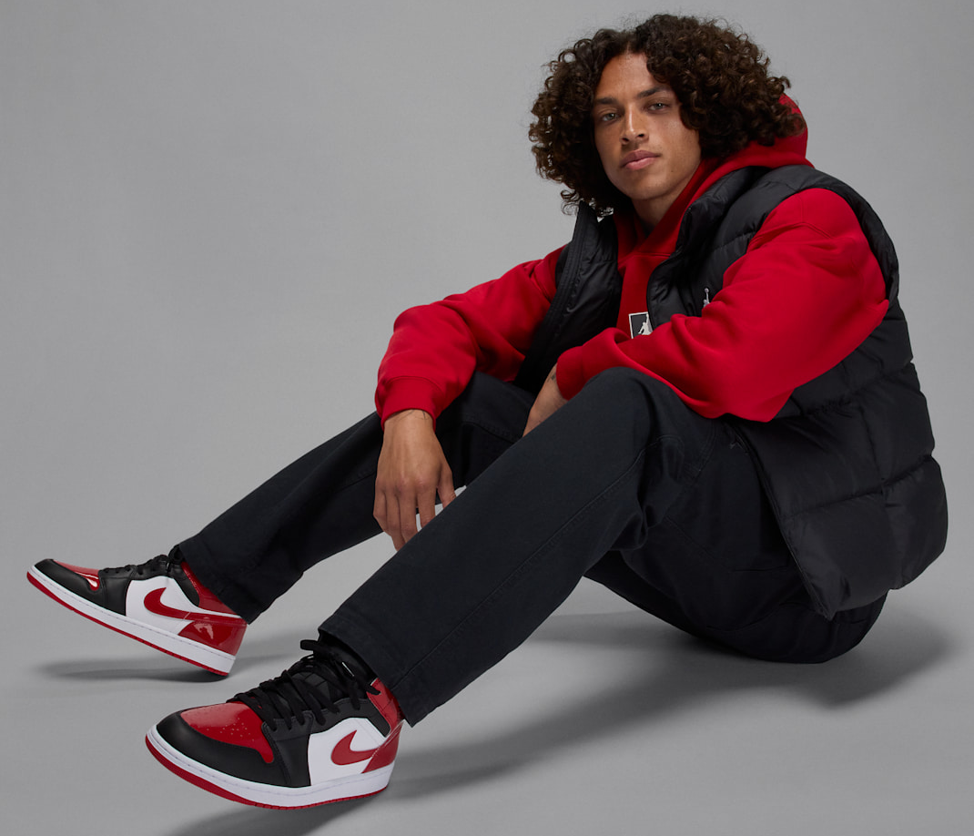 Alternative view of Giày Nike Air Jordan 1 Mid SE 'Patent Bred Toe' HV4091-006