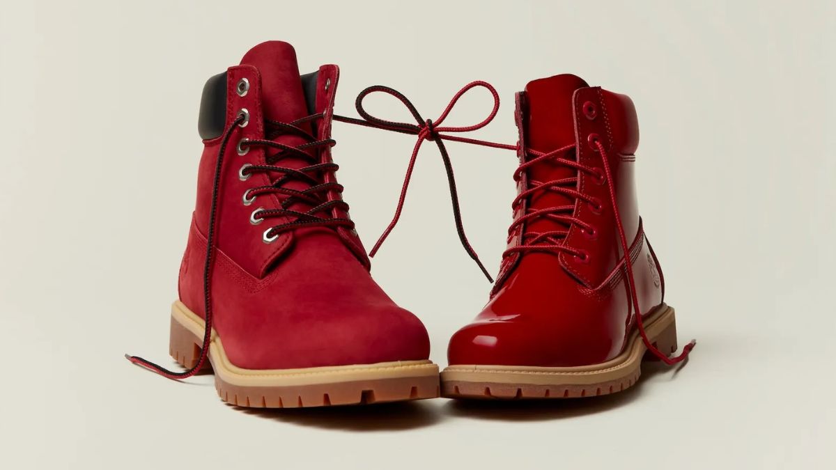 Giay Timberland Valentine 2023 sac hong do