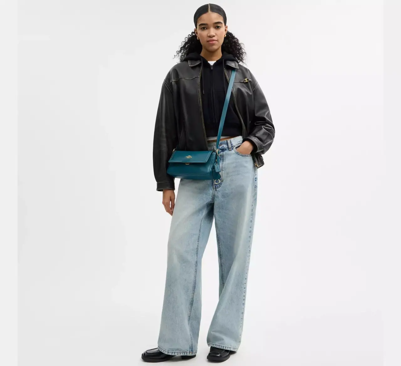 Alternative view of Túi Coach Etta Small Flap Shoulder Bag ‘Teal Ink’ CCV63-IMSE1