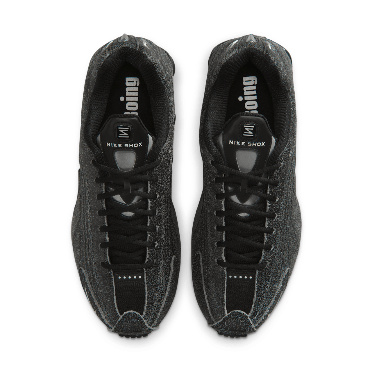 Alternative view of Giày Nike Shox R4 'Black Distressed Leather' IO4544-002