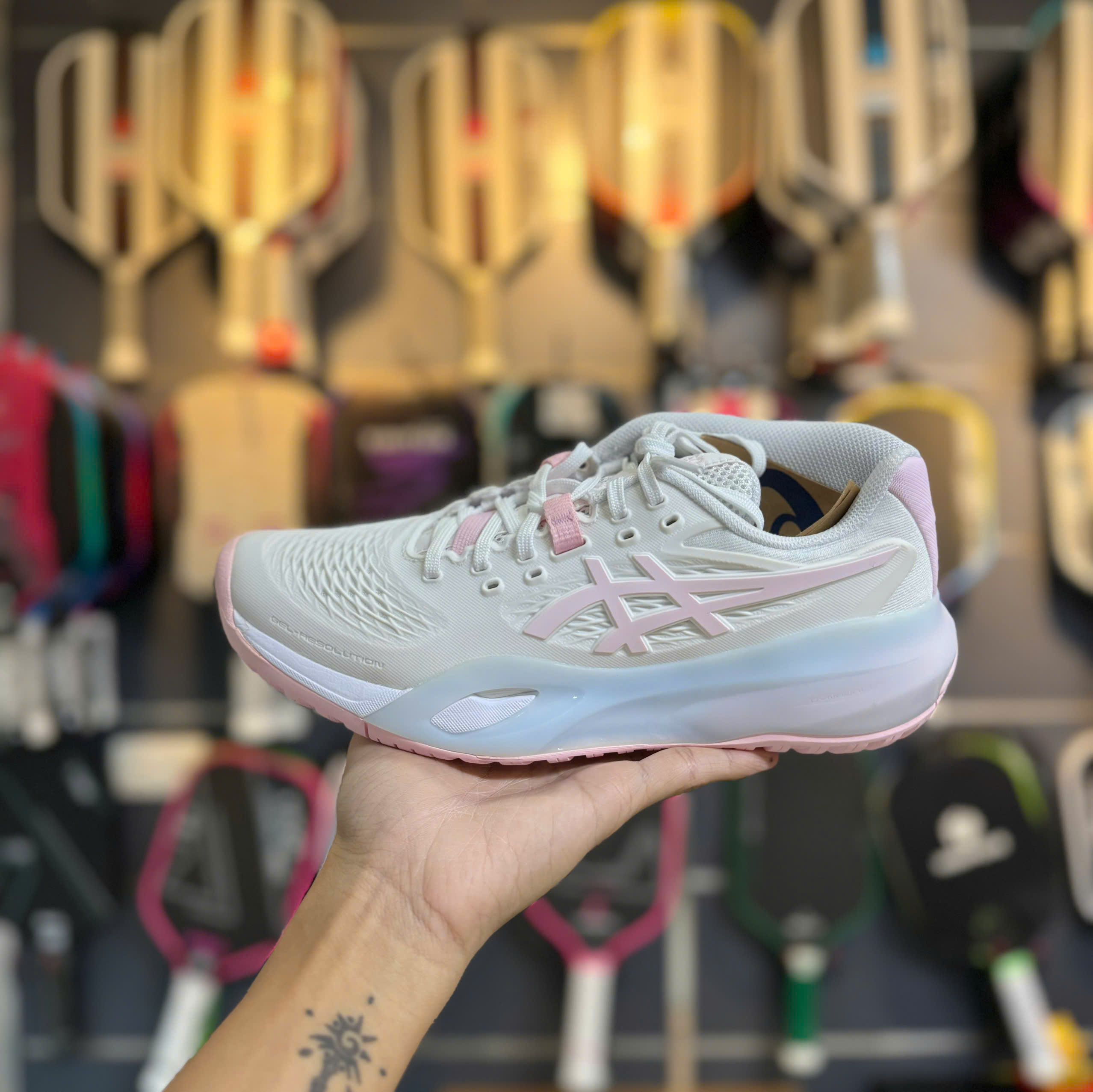 Alternative view of Giày Asics Gel-Resolution X 'White Pink Salt' 1042A310-100