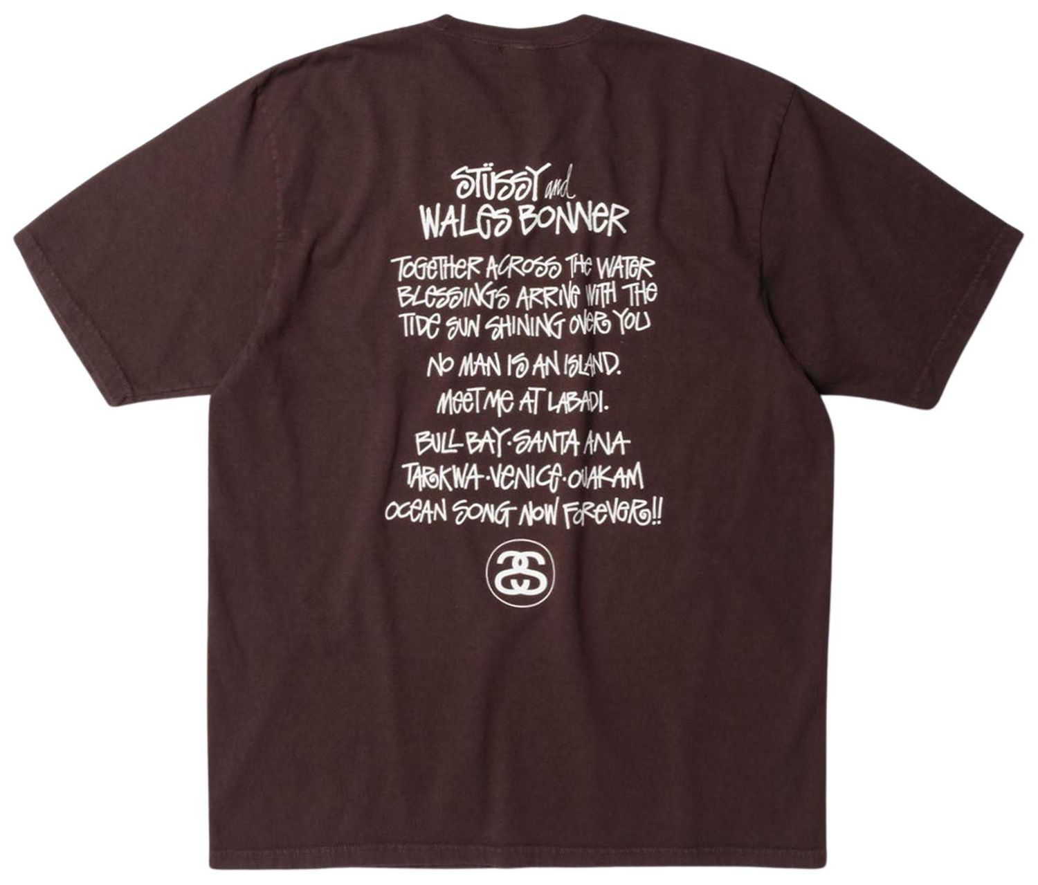 Alternative view of Áo Stussy x Wales Bonner Ocean Song Tee 'Brown' 3904025-BROWN