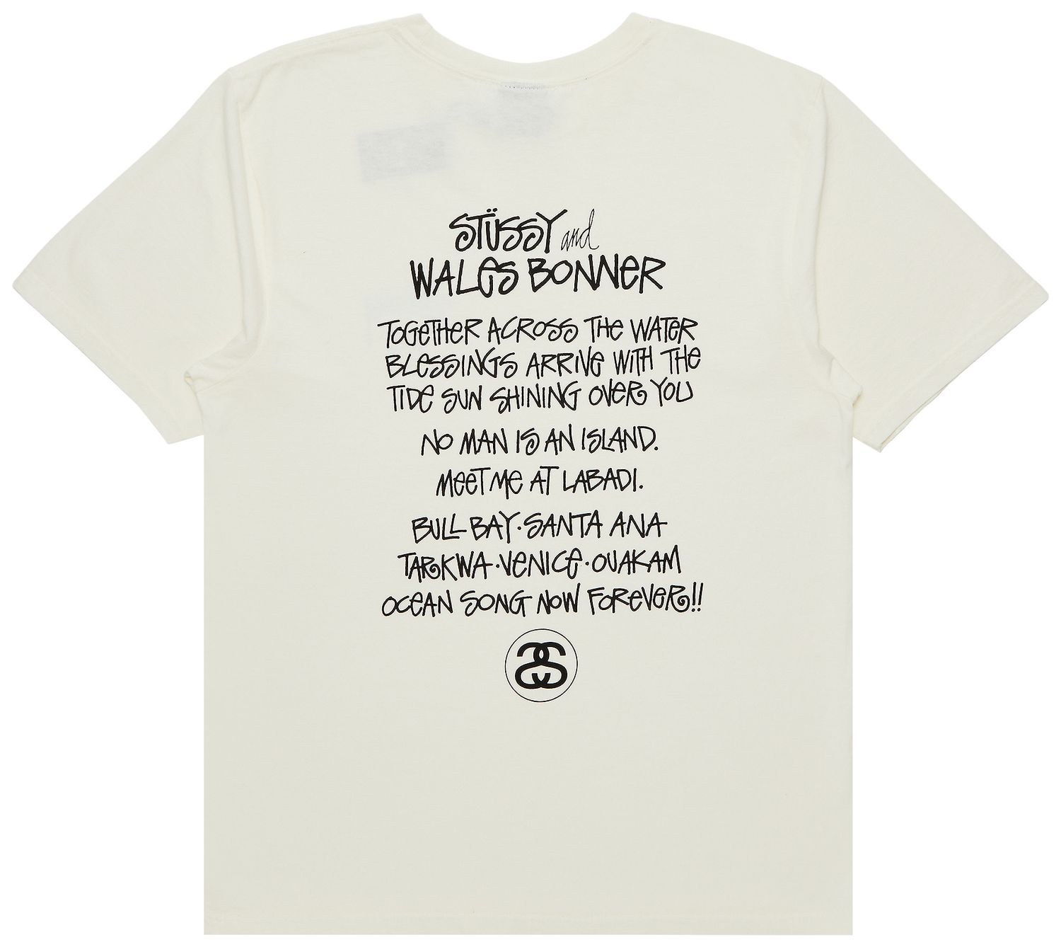 Alternative view of Áo Stussy x Wales Bonner Ocean Song Tee 'Ivory' 3904025-White