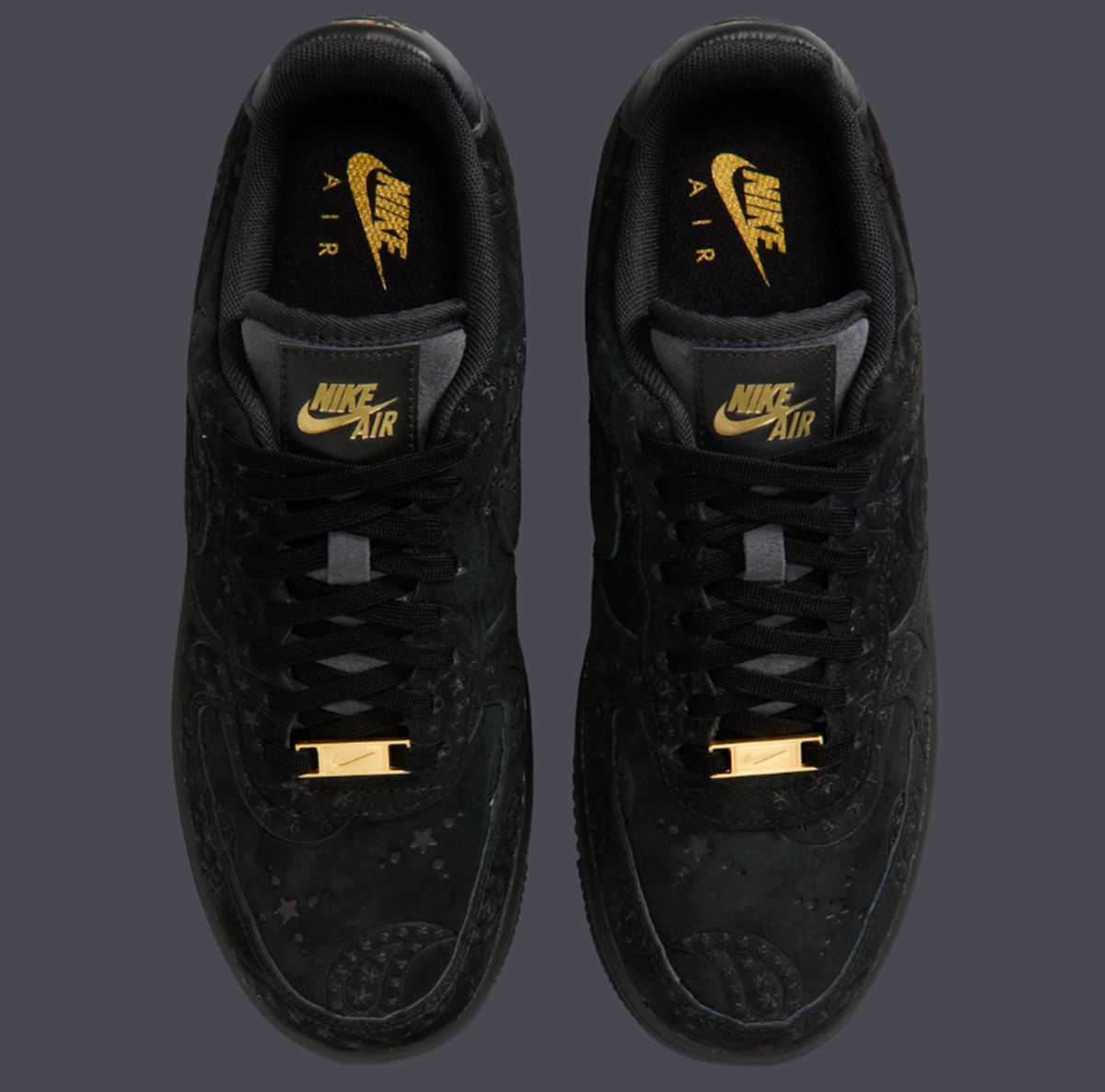 Alternative view of Giày Nike Air Force 1 Low Paisley Suede 'Black' IO1259-001