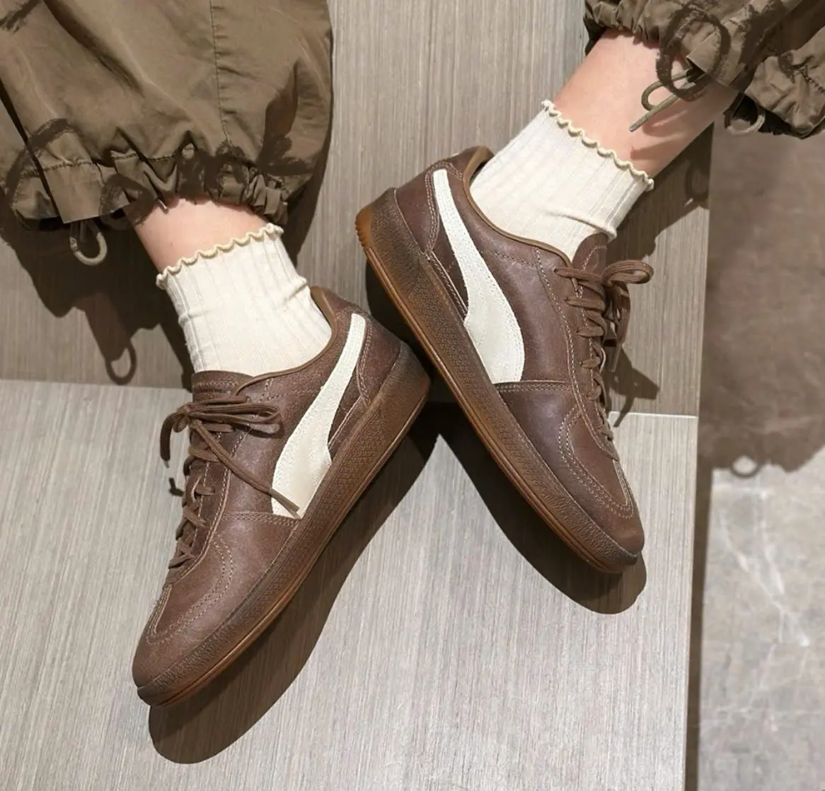 Alternative view of Giày Puma Palermo Aged Vintage 'Brown Ivory' 402854-02