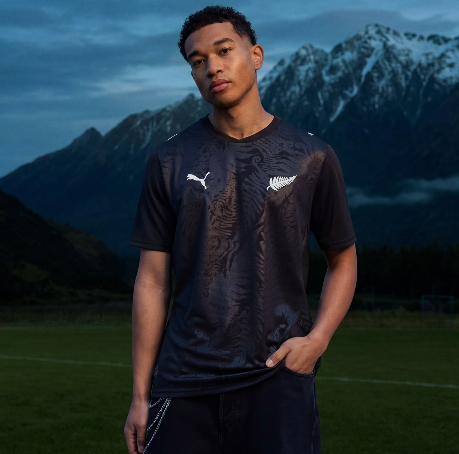 Alternative view of Áo Puma New Zealand 2026 Home Soccer ‘Black’ 783262-01