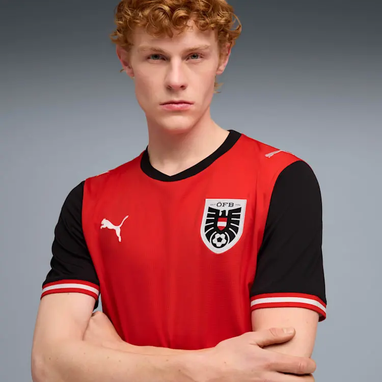 Alternative view of Áo Puma Austria Home 'Red Black' 783200-01