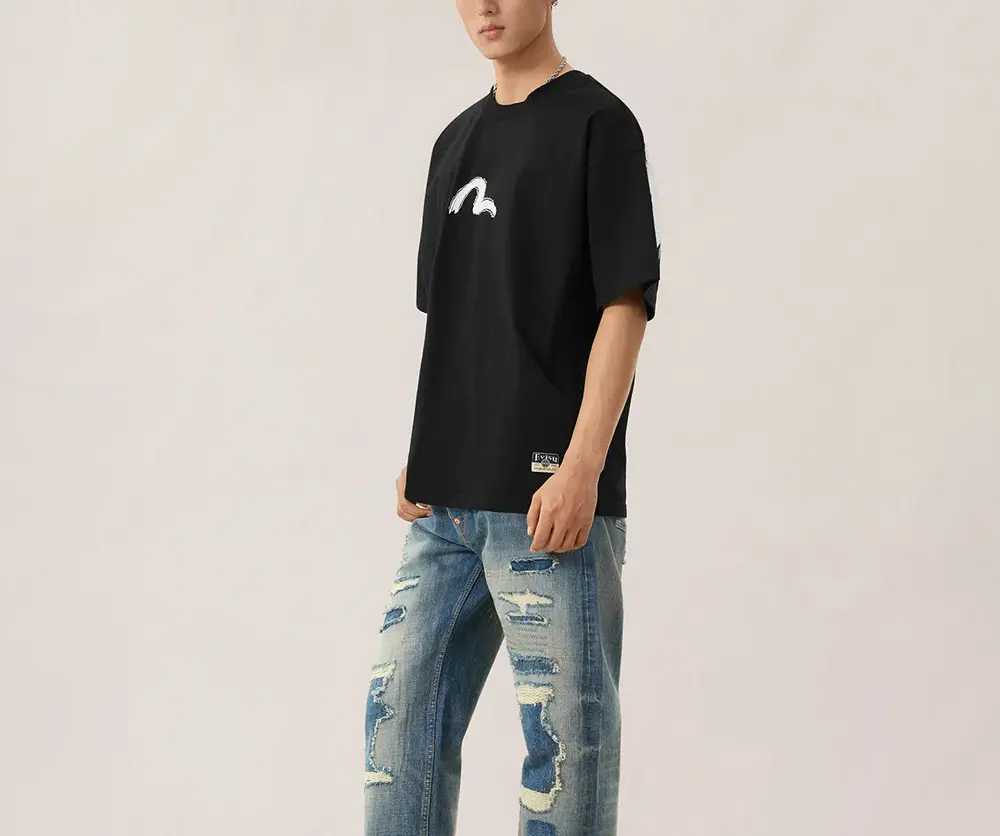 Alternative view of Áo Evisu Hand-Brushed Daicock 'Black' 2ESHTM6TS1090RXCT