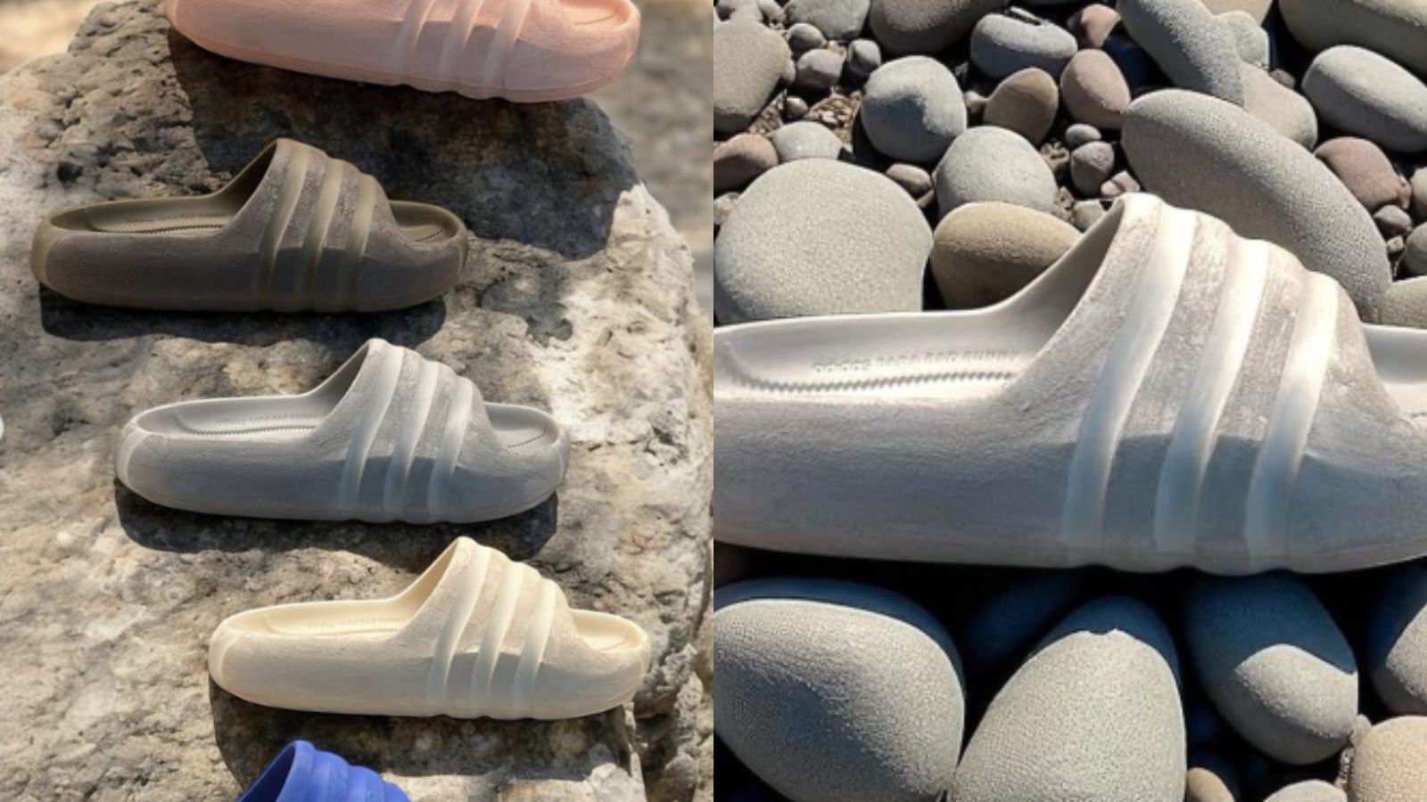Hinh anh 3: Thiet ke Bad Bunny x adidas Stone Slide lay cam hung tu thien nhien